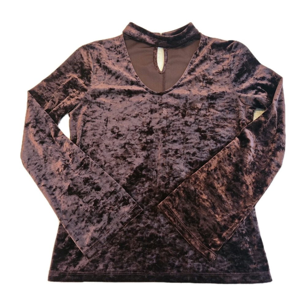 Sanctuary Anthropology Plum‎ Velvet Mock Neck Cutout Bell Sleeve Whimsigoth M